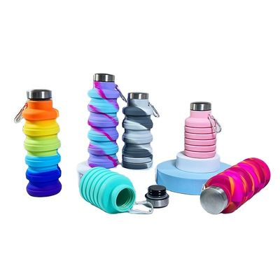 500ml 折りたたむシリコン水瓶 旅行用 ジム スポーツ BPA 無料 安全な学生カップ