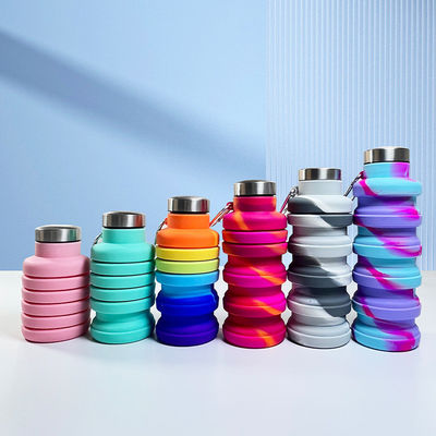 500ml 折りたたむシリコン水瓶 旅行用 ジム スポーツ BPA 無料 安全な学生カップ