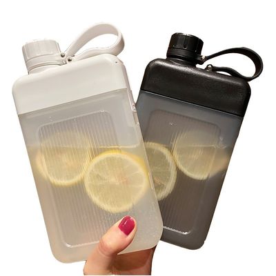 外出旅行用 スポーツ用 ポケット用直接飲用用用 450ml ポータブル方形の水瓶