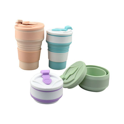 350ml/500ml カスタムプリント リサイクルポータブル水瓶用シリコン折りたたみカップ