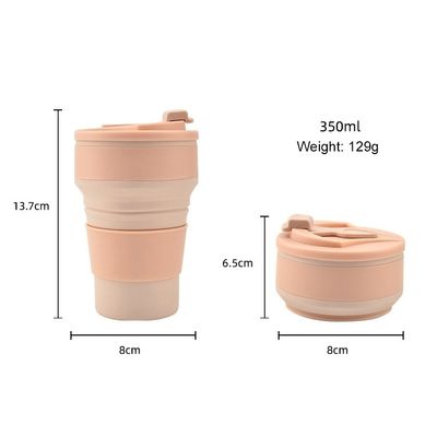 350ml/500ml カスタムプリント リサイクルポータブル水瓶用シリコン折りたたみカップ