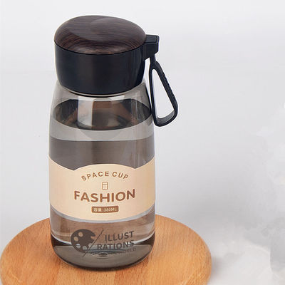 透明なロゴ印刷 380ml シンプルポータブル プラスチック水瓶 屋外スポーツ用