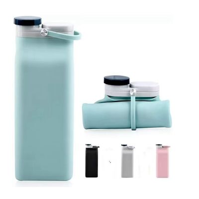 再利用可能な水瓶 ファッション 600ml 折りたたむシリコン水瓶 簡単に持ち運び可能