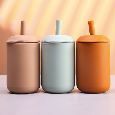 新品 クレイ カラー ベビー ファッション アウトドア 飲み物 シリコン 水瓶 ストロー