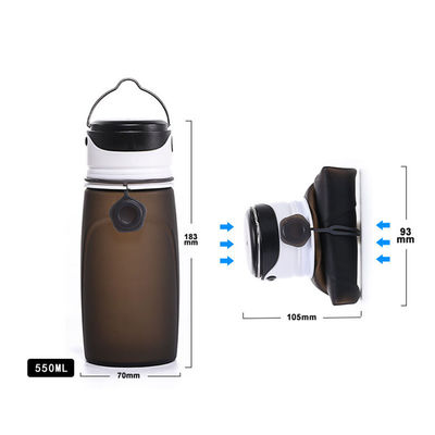 550ML Bpa 無料 クリア サブライメーション 折りたたむ ジム スポーツ 子供 シリコン 水瓶 LEDライト