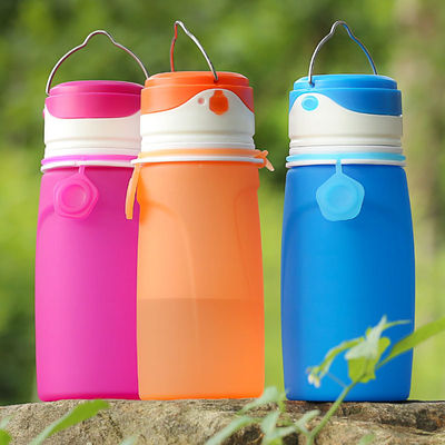 550ML Bpa 無料 クリア サブライメーション 折りたたむ ジム スポーツ 子供 シリコン 水瓶 LEDライト