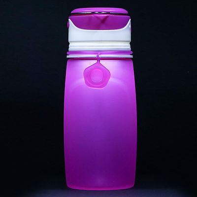 550ML Bpa 無料 クリア サブライメーション 折りたたむ ジム スポーツ 子供 シリコン 水瓶 LEDライト