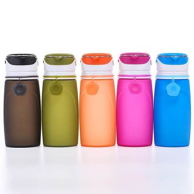 550ML Bpa 無料 クリア サブライメーション 折りたたむ ジム スポーツ 子供 シリコン 水瓶 LEDライト