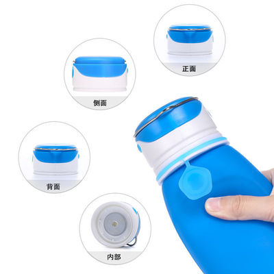 550ML Bpa 無料 クリア サブライメーション 折りたたむ ジム スポーツ 子供 シリコン 水瓶 LEDライト