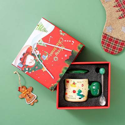 高品質のセラミックサンタカップとスプーン 自然で健康的なクリスマスプレゼント