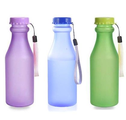 PC プラスチック 550ml ポータブル 凍結 密封 水瓶 旅行 ヨガ ランニング キャンプ