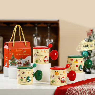 直接セラミック クリスマスカップ ギフト 380ml カートンコーヒーカップ カスタムロゴデザイン