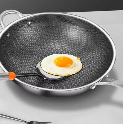 32cm 34cm 粘りしないウォークポット ガラス蓋付き 抗菌性 304ステンレス鋼製