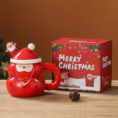 カスタム・ロゴ・デザインの クリスマス・セラミック・サンタ・カップ