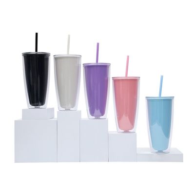 OEM ファッションデザイン 個別化 ギフト 透明 冷杯 PP プラスチック 冷杯 蓋とストロー