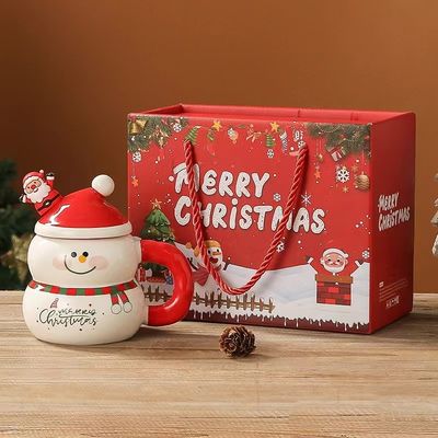 カスタム・ロゴ・デザインの クリスマス・セラミック・サンタ・カップ