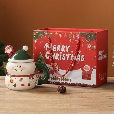 1 片保証 セラミック サンタカップ クリスマスカップ カスタムロゴデザインとスプーン