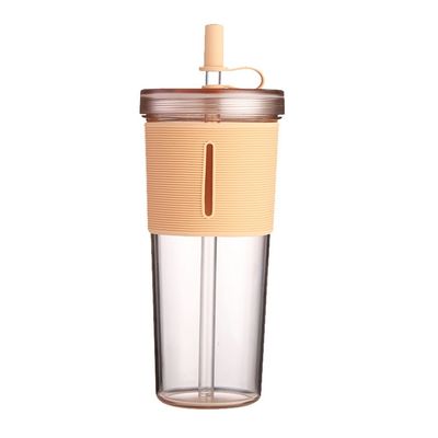 キャンプ 屋外 カスタム ロゴ ダブル ウォール ミルク ティーストロー カップ シリコン 袖 700ml