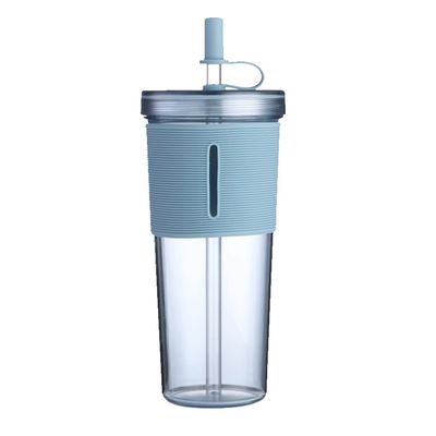 夏の必需品 700ml クリア BPA フリージュース ストローの袖の飲み水瓶