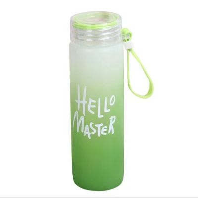 持続可能 500ml BPA 無料 カスタム LOGO グラデント 凍結 ガラス 水瓶 学生用カップ