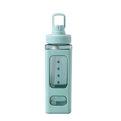 ストック エコフレンドリー クリア ポータブル スクエア 再利用可能 スポーツ プラスチック 飲み水 ボトル ロープ