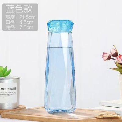 スタイル ポータブル オフィス キャンピング スポーツ ビール缶付き ガラス 水瓶 21.5*7.5cm