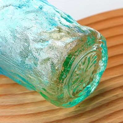 LID 透明 透明 缶ガラス 350ml クリエイティブ ポータブル 漏れ防止 色 皮紋