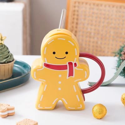 家庭や友だちのために 持続可能なジンジャーケーキ形 セラミックカップ ヴィンテージ クリスマスカップ