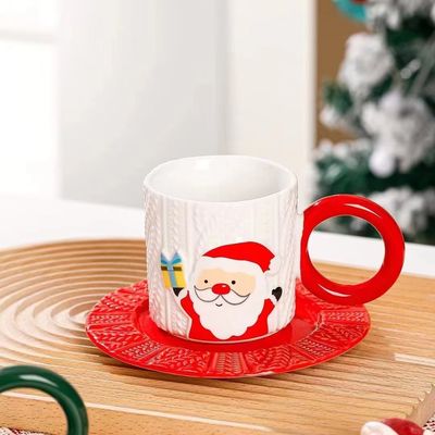 クリスマスカップ ホームデコレーション 鹿カップ ヨーロッパのスタイル セラミック サンタディナーウェアセット