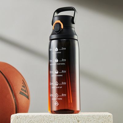 露天スポーツ用 ハンドルとストローの大きな容量グラデント水瓶 750ml