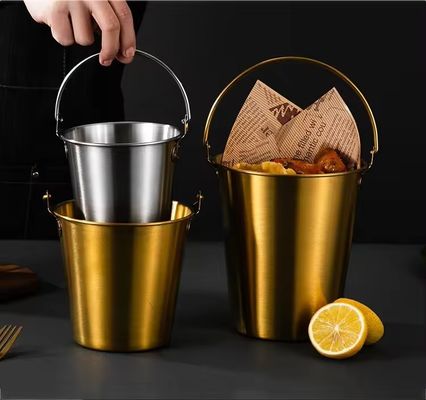 ビールとシャンパンのためのハンドル付きのステンレスエッセンス 1Lのアイスバケツ