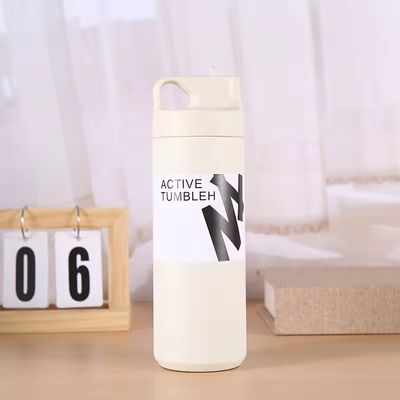 熱冷熱水瓶 容量550ml ステンレス鋼 内部 ストロー蓋