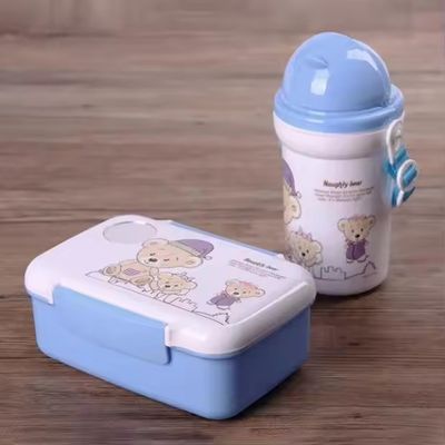500ml ストローケトル 水杯付き プラスチックランチボックス ランチタイムにぴったり