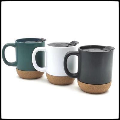全品 400ml 容量 環境に優しい再利用可能なセラミックカップ コルク底コーヒーカップ