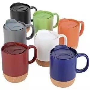 全品 400ml 容量 環境に優しい再利用可能なセラミックカップ コルク底コーヒーカップ