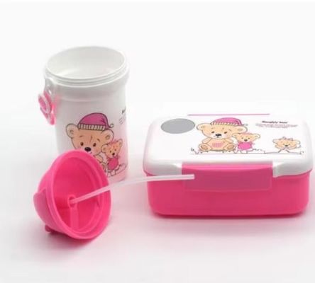 学生と子供のための便利な500mlのストローケトルプラスチックランチボックスセット