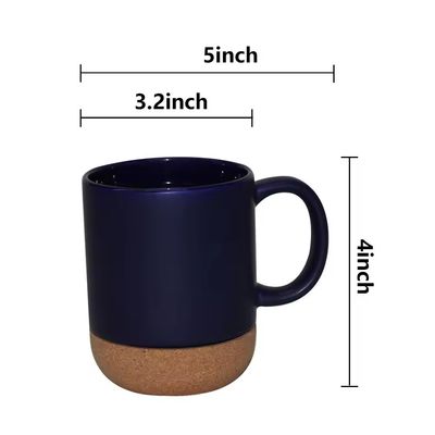 ミニマリストデザインスタイル 400ml 茶とコーヒーのコーク底付きの大きなセラミックカップ