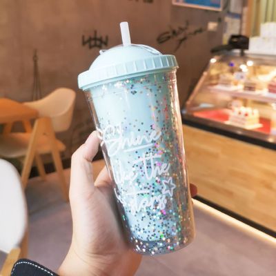 ダブルウォール 550ml Bpaフリー グリッター アイスクリーム トンブルカー 旅行に優しい