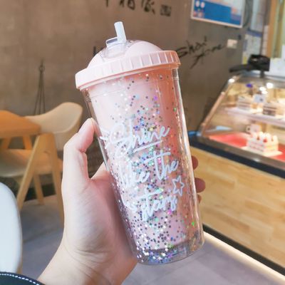 ダブルウォール 550ml Bpaフリー グリッター アイスクリーム トンブルカー 旅行に優しい