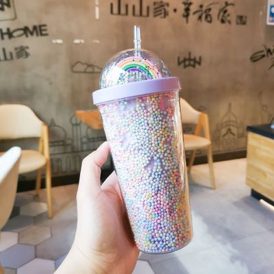 ダブルウォール 550ml Bpaフリー グリッター アイスクリーム トンブルカー 旅行に優しい