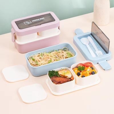 環境に優しい優位性 あらゆる年齢層の持ち運び可能な重用可能なプラスチック製のベントーランチボックス