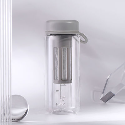 ポータブル プラスチック 水瓶 シンプル スタイル ティーインフューザー 450ml/600ml 容量