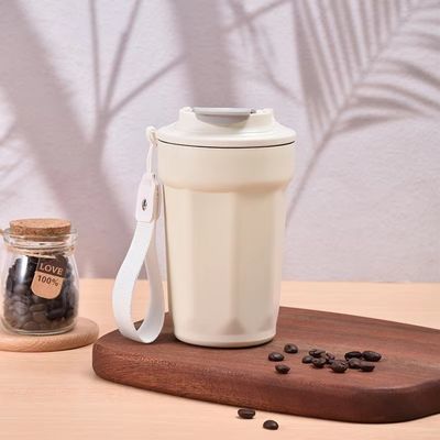 カスタムロゴカップ ステンレス鋼タンブラー 420ml 旅行カップ 蓋とロープ