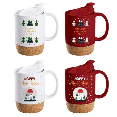 MUGS カスタムロゴ 環境に優しい 450ml セラミックコーヒーカップ 独特のコルク底デザイン