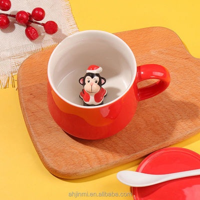 手作りセラミックカップ お茶コーヒープレゼントの可愛い動物3D飲み杯
