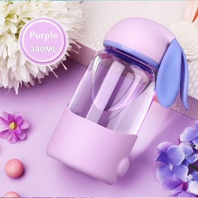 340ML 容量 子供 可愛い ウサギ 水杯 ピンク/ブルー/シアン/紫色 屋外用