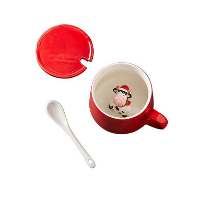 オーダーメイド 350ml セラミックコーヒーカップ 蓋とハンドル ミニマリストパーティーの休日のデザイン