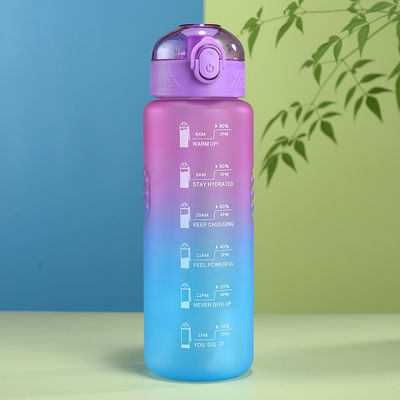 1000ml ポータブル 防水 BPA フリー ウォーター ボトル タイムマーカー と スポーツ用 ストロー