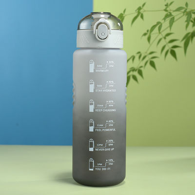 1000ml ポータブル 防水 BPA フリー ウォーター ボトル タイムマーカー と スポーツ用 ストロー