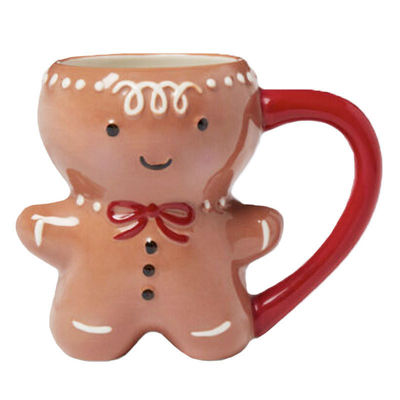 クリスマスデー カスタム 300ml 可愛いジンジャーケーキ 男の形 抱擁カップ セラミックコーヒーカップ